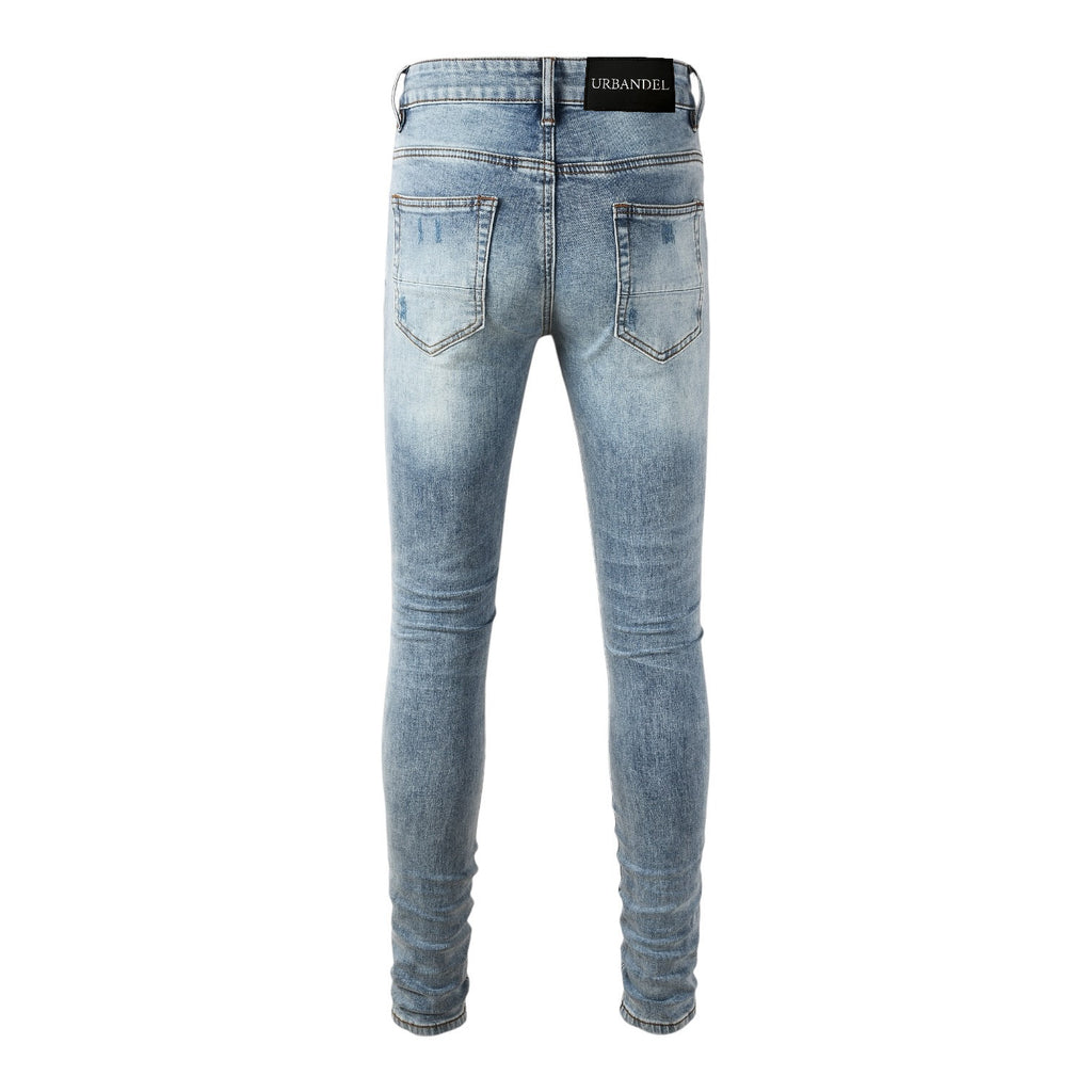 Midnight Rib Distressed Stack Denim