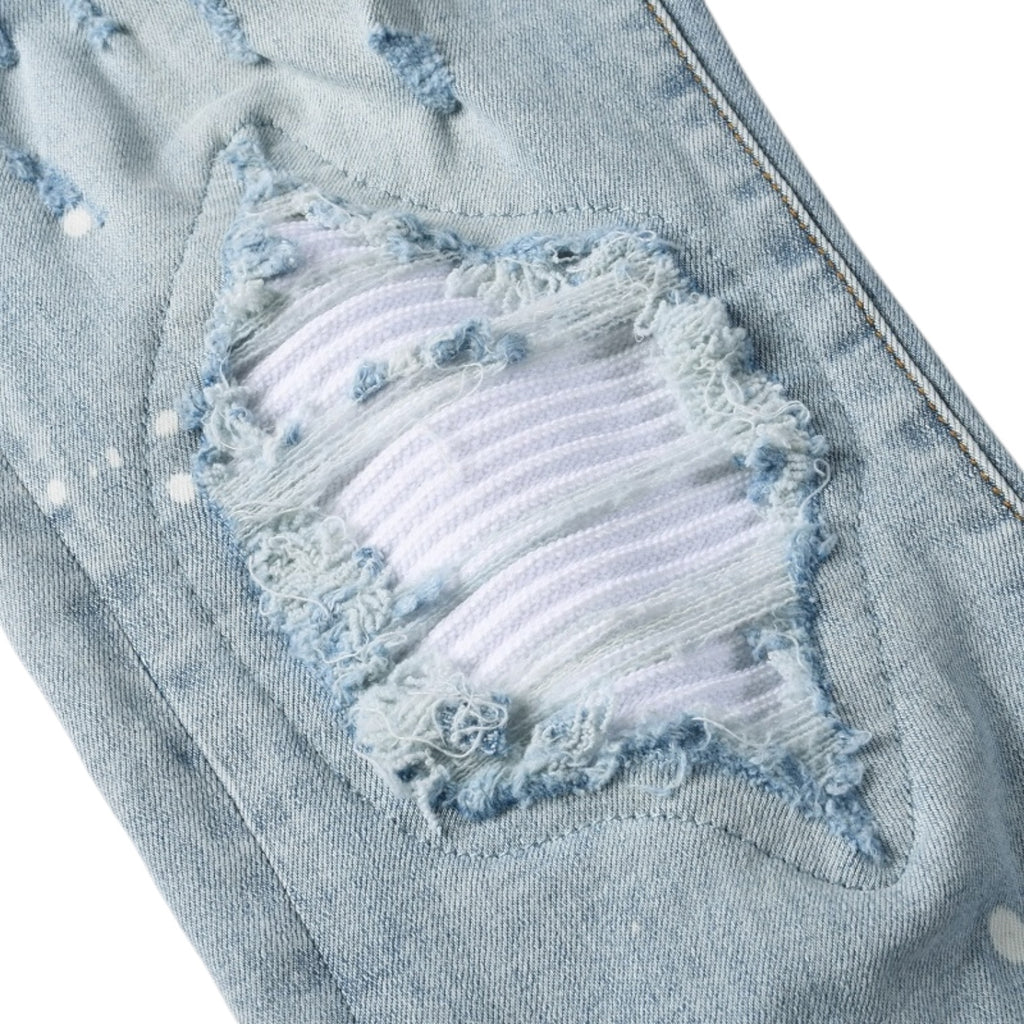 Glacier Distressed Stack Denim