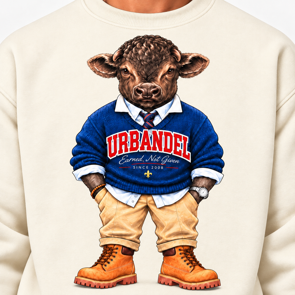 Bull Legacy Graphic Crewneck – Cream