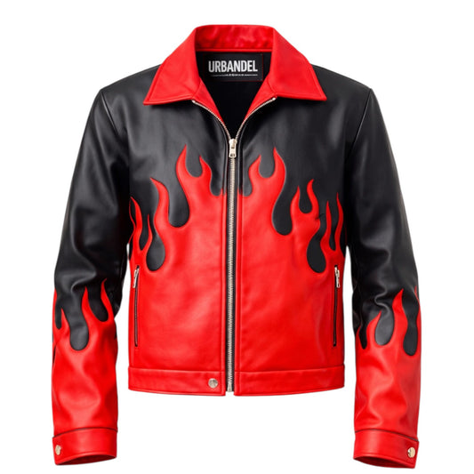 URBANDEL INFERNO FLAME LEATHER JACKET