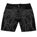 Midnight Circuit” Rhinestone Denim Shorts