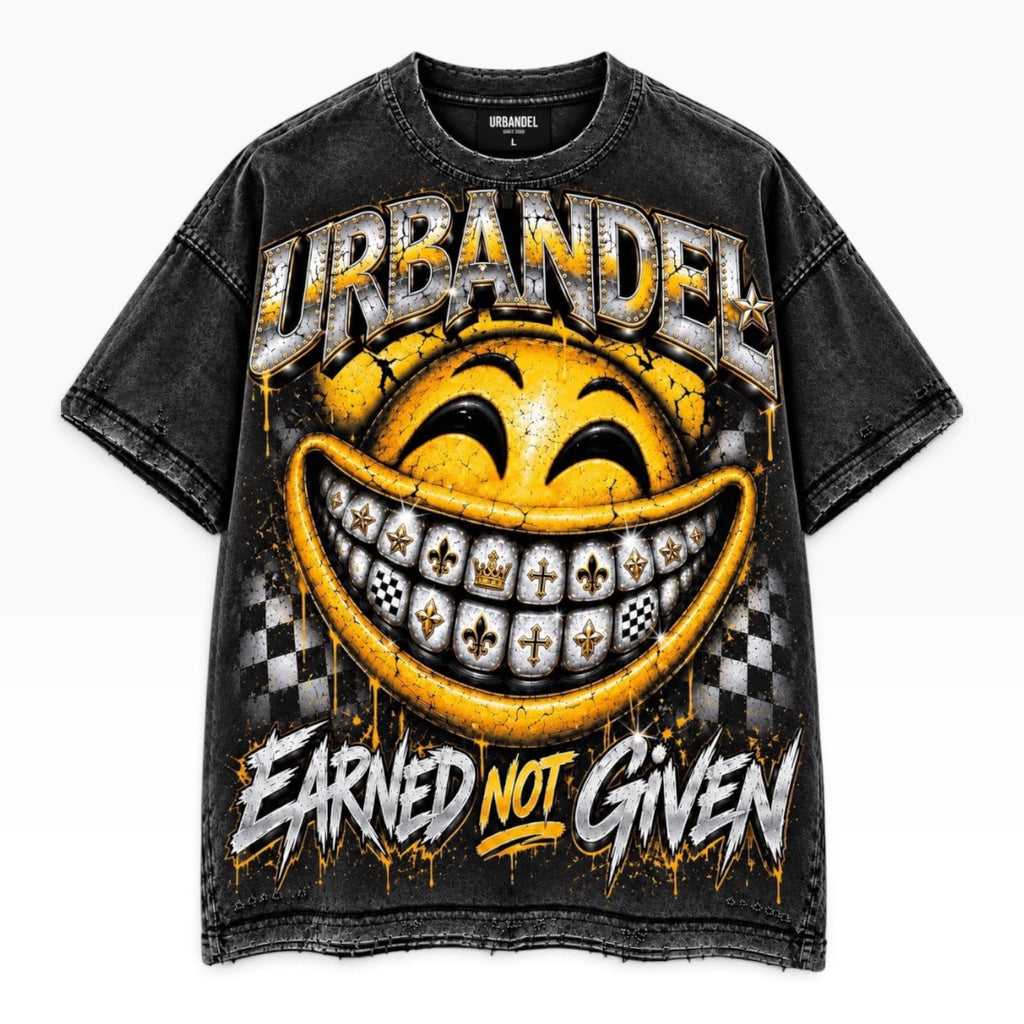 Earned Smile Heavyweight Tee – Washed Black