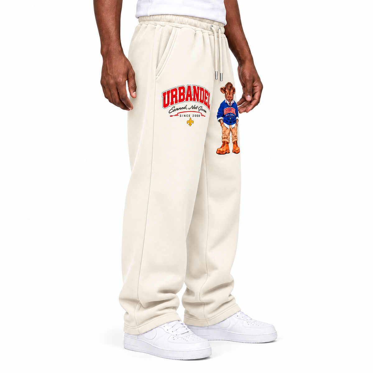 Bull Legacy Wide-Leg Sweatpants – Cream