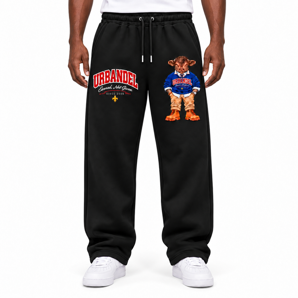 Bull Legacy Wide-Leg Sweatpants – Black