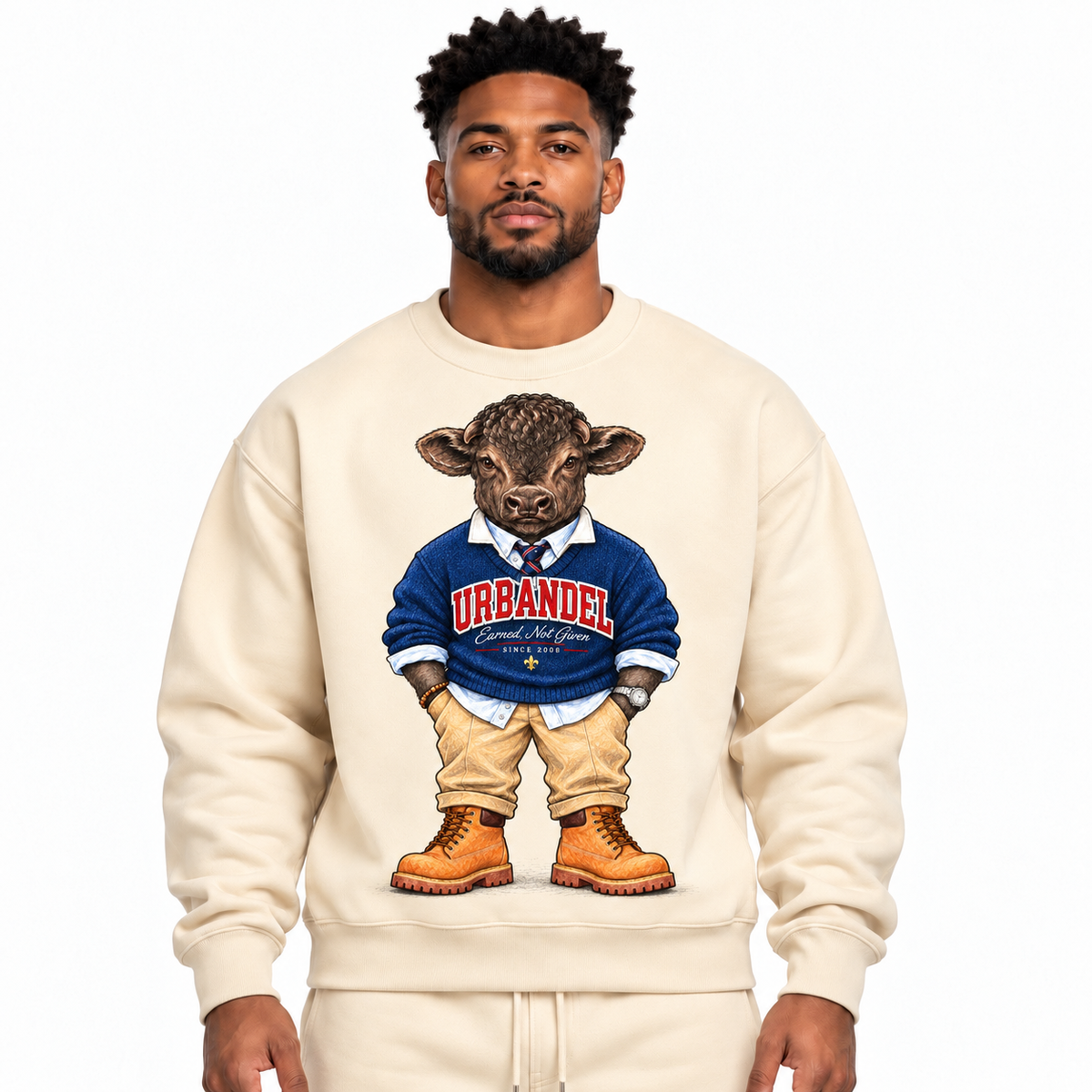 Bull Legacy Graphic Crewneck – Cream