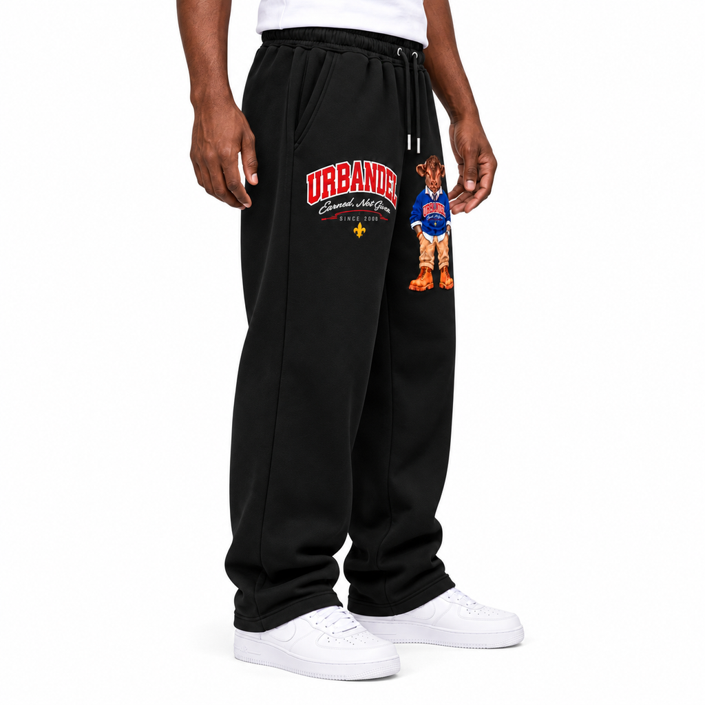 Bull Legacy Wide-Leg Sweatpants – Black