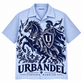 Unknown Warrior Pinstripe Camp Collar Shirt – Sky Blue