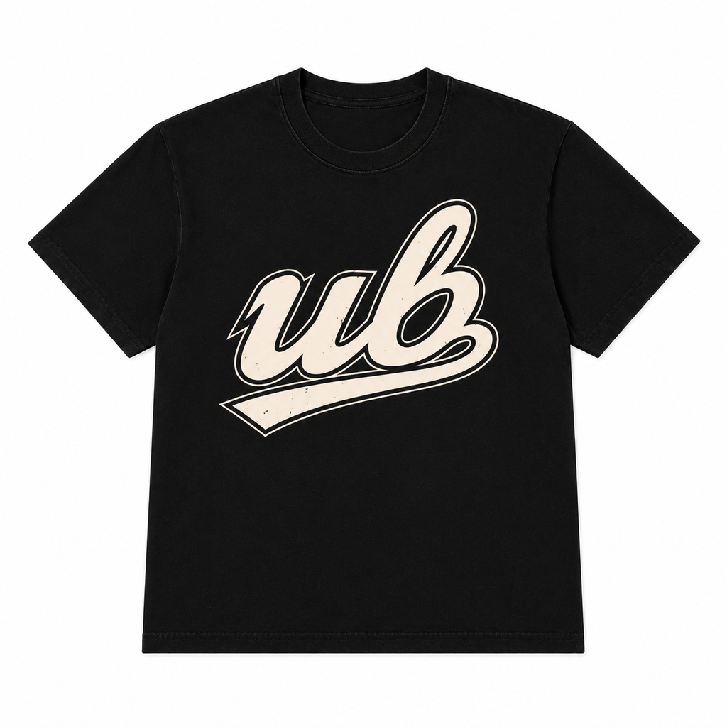 UB Vintage Script Tee – Washed Black