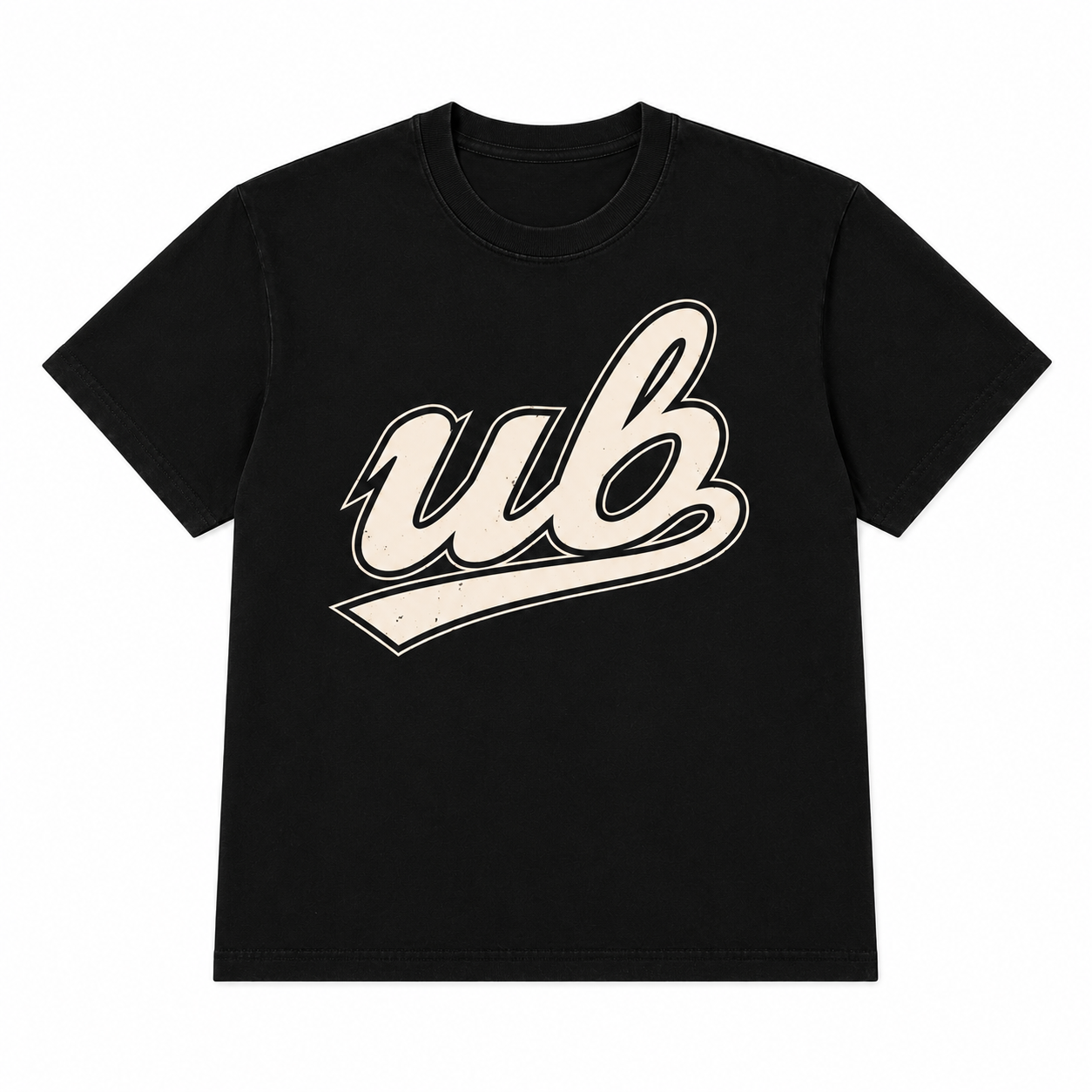 UB Vintage Script Tee – Washed Black