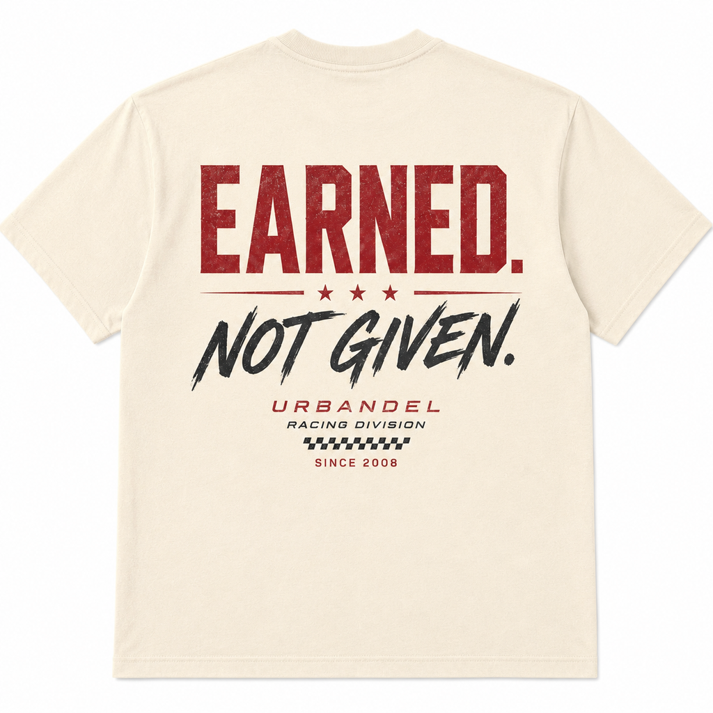 Racing Division "Earned. Not Given." Cream Tee