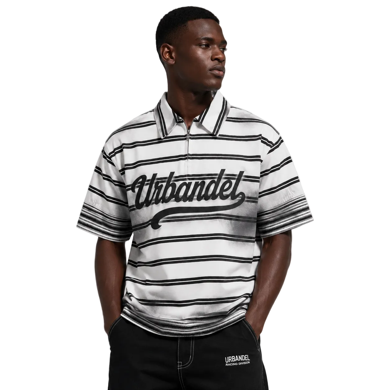 Pressure Makes Legends” Striped Polo